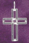 sterling silver cut-out design Cross necklace