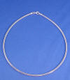 sterling silver 3mm round omega necklace