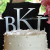 acrylic bkl monogram wedding cake topper show in block font in frosted acrylic color