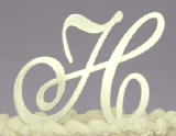 brushed solid metal wedding cake topper letter h
