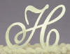 solid brushed metal monogram wedding cake topper single inital h