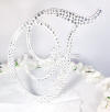 single initial f wedding cake topper 5 inches tall covered in clear crystals