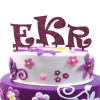 acrylic cake topper in dazzle font show in fizzy grape acrylic color