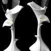 calla lily wedding toasting champagne flutes
