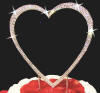 crystal heart wedding cake topper