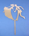 polished metal dancing bride and groom wedding cake topper