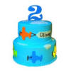 blue number 2 birthday cake acrylic cake topper