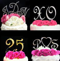 Lots to choose from in the monogram wedding cake topper line from Carbonneau!