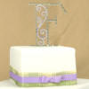 dreamy letter f completely covered in crystals wedding cake topper