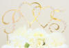 french script monogram wedding cake topper in gold-plate