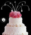 heart shaped crystal drops wedding cake topper