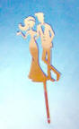 even the back side of the metal bride and groom wedding cake topper can be viewed