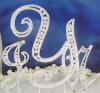 crystal monogram j-y-n wedding cake topper