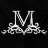 solid brushed metal letter m with laurel vine mongoram wedding cake topper