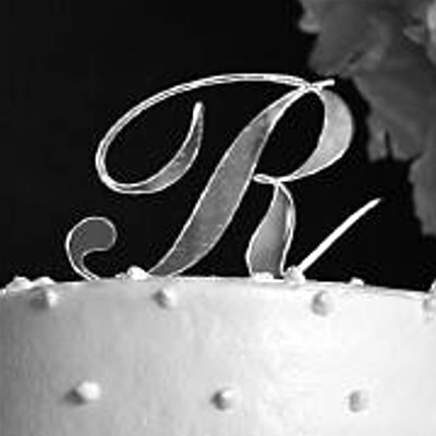 Acrylic Wedding Cake Toppers on Wedding Cake Toppers Letters On Letter R Wedding Cake Topper Shown In