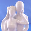 contemporary bride and groom porcelain wedding cake topper figurine