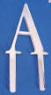 mirror finish acrylic 3 inch high letter a in block font cake topper