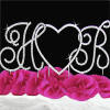wedding cake topper two initials with heart