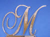 monogram wedding cake topper 5 inch tall letter m in silver mirror acrylic with clear crystal accents
