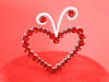 red swarovski crystal heart with tendrils wedding cake topper by vdc
