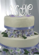 solid brushed metal monogram wedding cake toppers