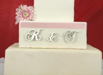 wedding cake jewelry monogram cake picks