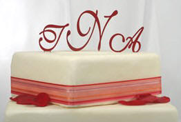 wmi color monogram wedding cake toppers - new for 2010