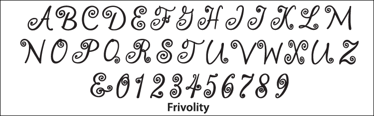 frivolity font for monogram initials wedding cake toppers