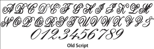 monogram wedding cake topper old script font