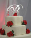 metal single initial wedding cake topper