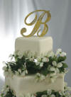 mirror acrylic in gold single letter cake topper