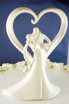 glazed porcelain bride and groom wedding cake topper called stylish embrace