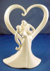 glazed porcelain bride and groom figurine wedding cake topper