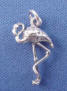 sterling silver 3-d flamingo charm