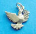 sterling silver dove with olive branch charm
