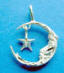 sterling silver moon with dangling star charm/pendant