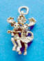 sterling silver 3-d moose couple dancing charm