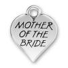 sterling silver heart charm says mother of the bride
