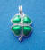 sterling silver petite green enamel four leaf clover charm