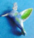 sterling silver blue and green enamel hummingbird charm