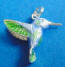 sterling silver blue and green enamel hummingbird charm