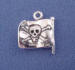 sterling silver skull and crossed bones pirate flag charm