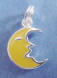 sterling silver yellow enamel moon face charm