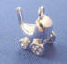 sterling silver 3-d baby stroller carriage sabo charm