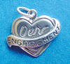 sterling silver our engagement heart charm