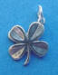 sterling silver 3-d antiqued four leaf clover charm