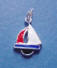 sterling silver red white and blue enamel sailboat charm