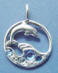 sterling silver dolphin with blue crystals charm