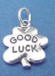 sterling silver four leaf clover that says good luck