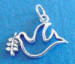 sterling silver dove with branch charm